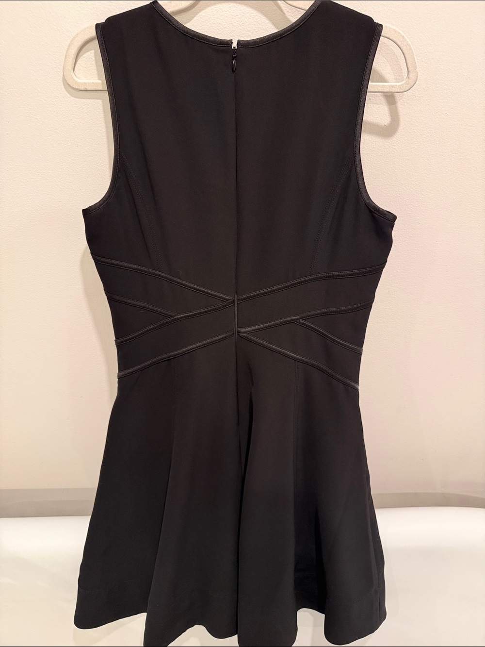 White House Black Market Black Sleeveless Fit & Flare Mini Dress - Picture 3 of 4